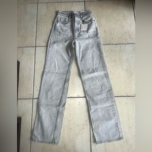 Straight leg gray jeans